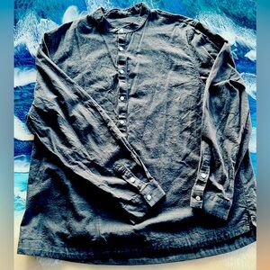 BUNDLE ONLY! NWOT Mens Black Cotton/Flax Long Sleeve Shirt Size XXL BLACK